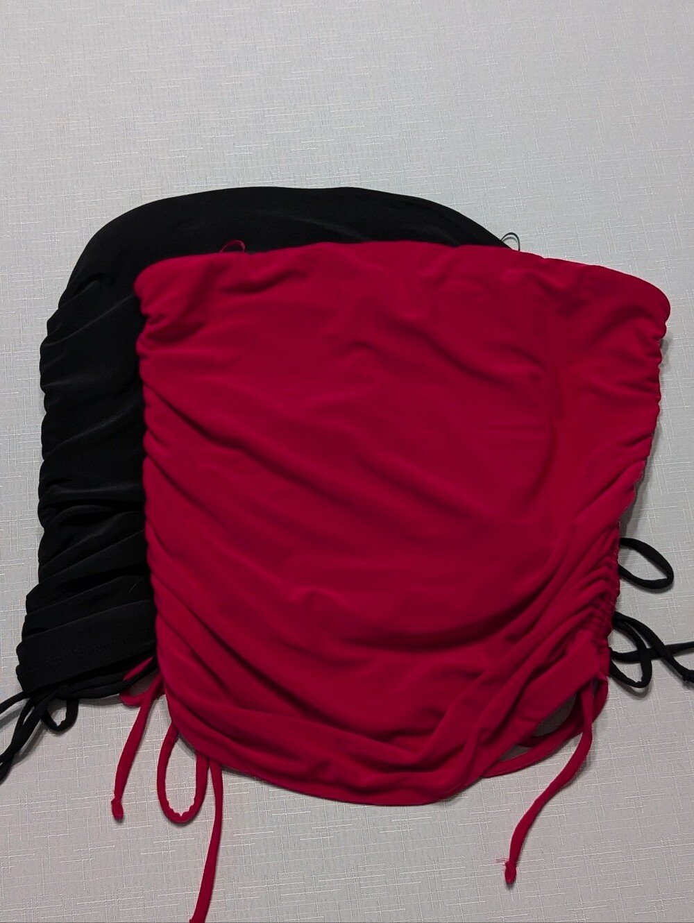 2-Pack Express Ruched Tube Tops Black & Bright Pink Size Small